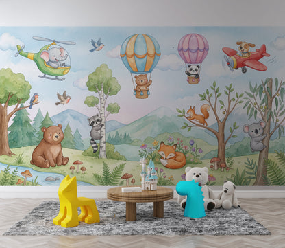 Whimsical Wallpaper Animals Nature Wall Mural