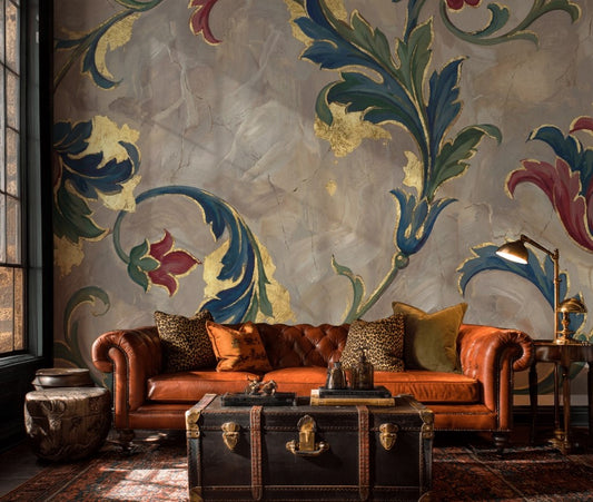 Floral Wallpaper Traditional Elegant Wall Mural
