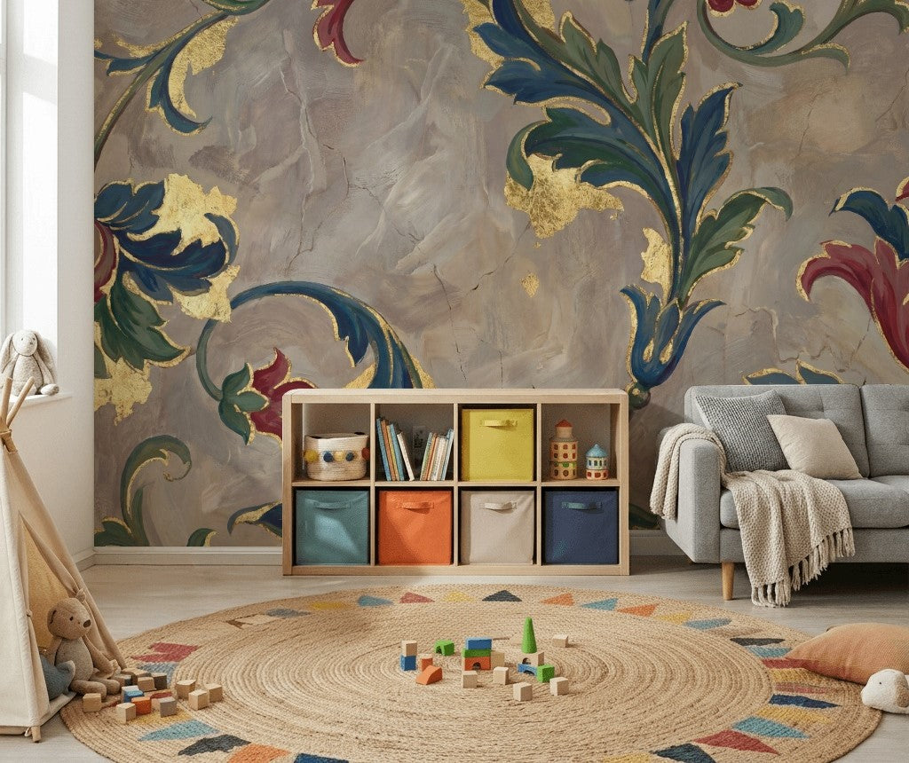 Floral Wallpaper Traditional Elegant Wall Mural