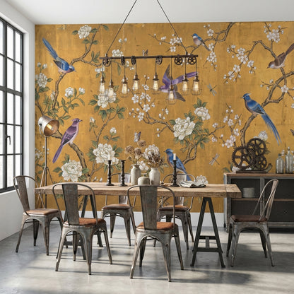 Oriental Wallpaper Birds Chinoiserie Wall Mural