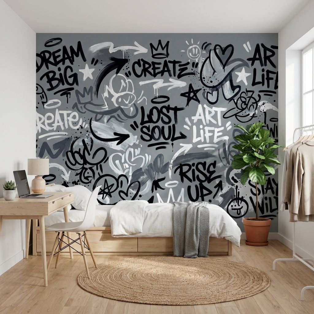 Graffiti Wallpaper Abstract Motivational Wall Mural