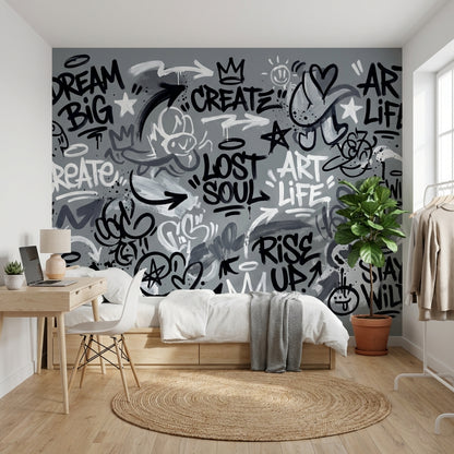 Graffiti Wallpaper Abstract Motivational Wall Mural
