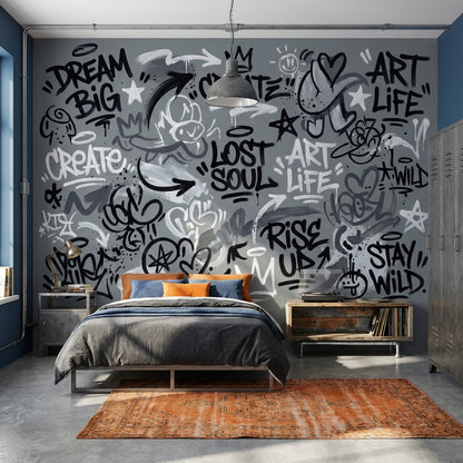 Graffiti Wallpaper Abstract Motivational Wall Mural