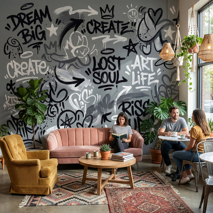 Graffiti Wallpaper Abstract Motivational Wall Mural
