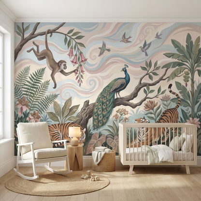 Jungle Wallpaper Animals Exotic Wall Mural
