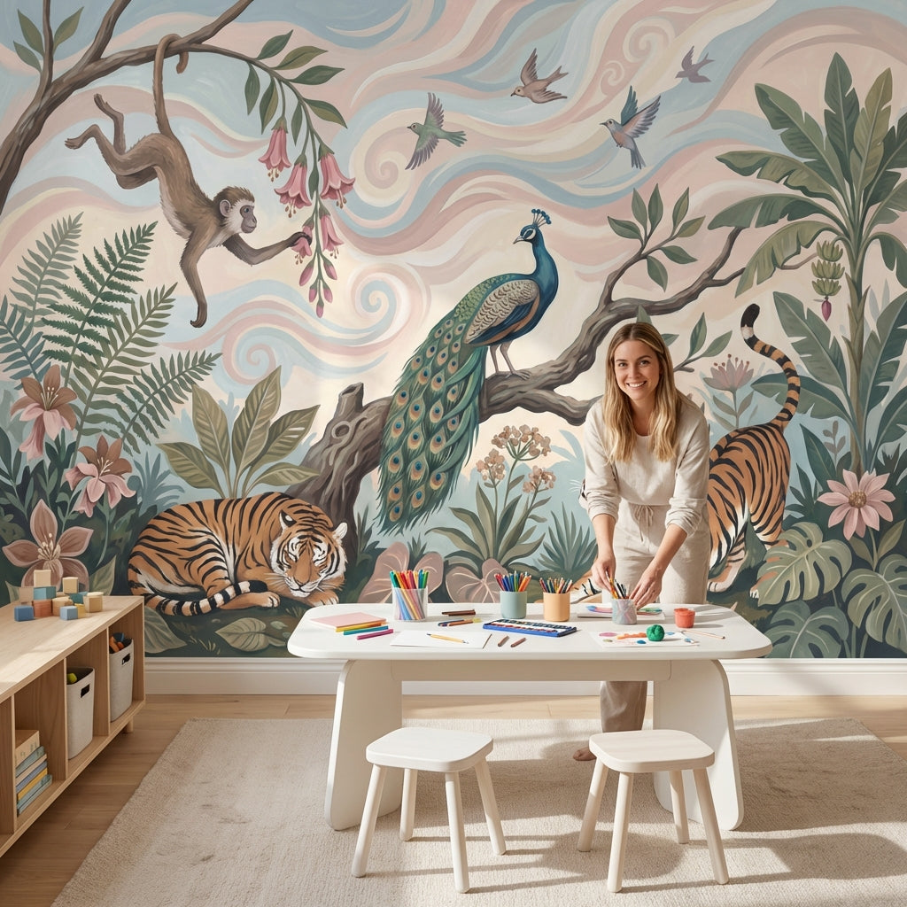 Jungle Wallpaper Animals Exotic Wall Mural