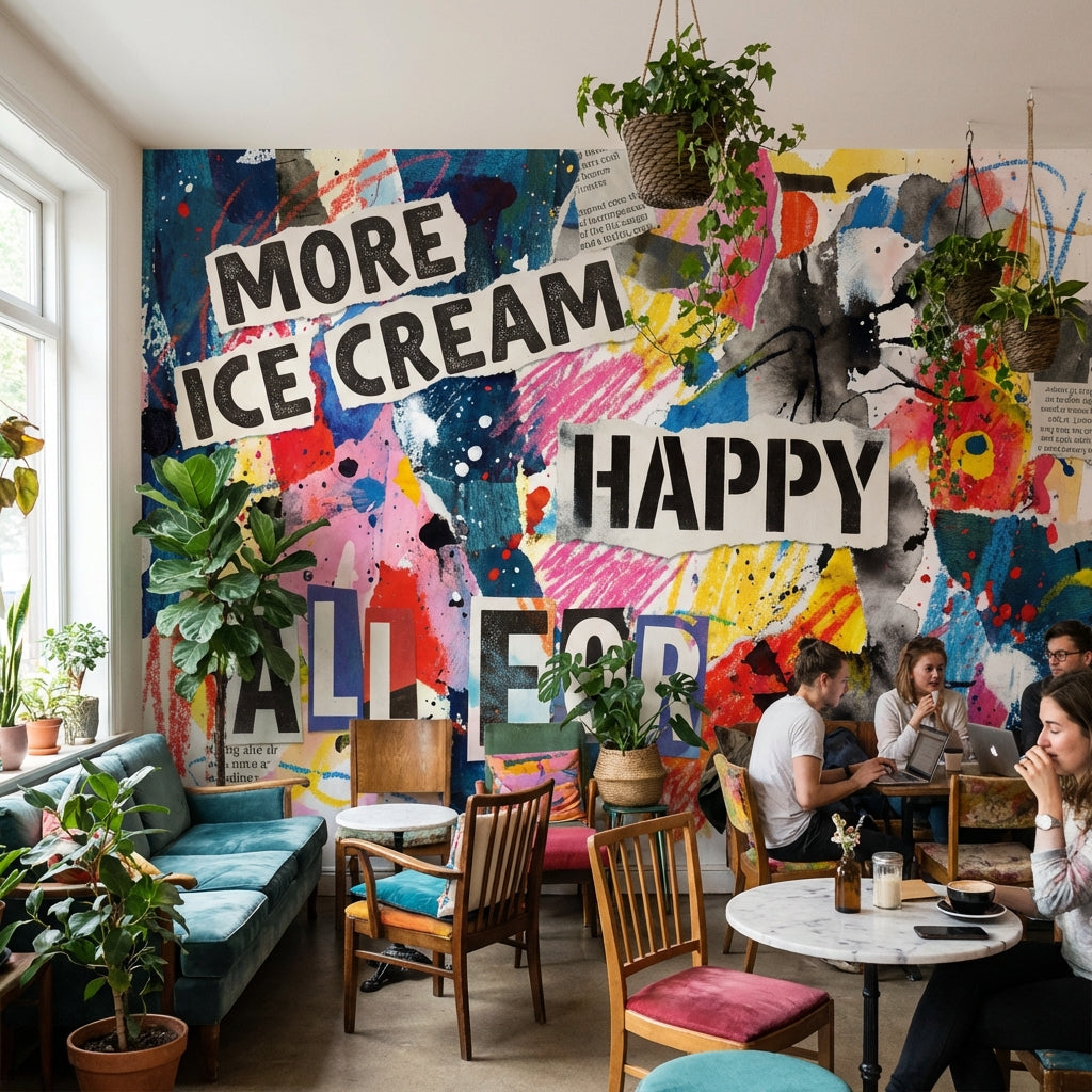 Eclectic Collage Wallpaper Vibrant Modern Wall Mural