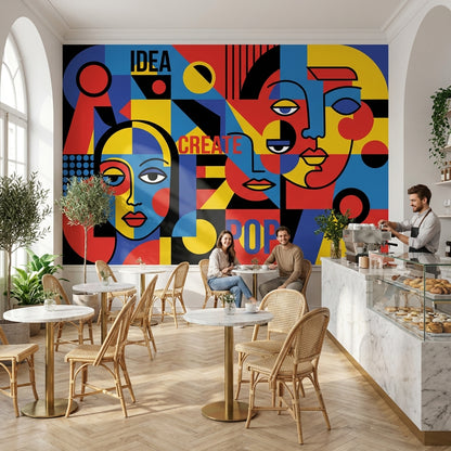 Geometric Wallpaper Abstract Pop Art Wall Mural