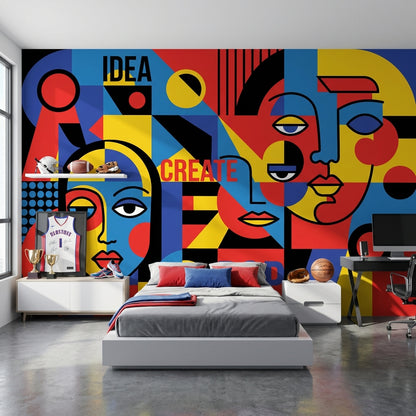 Geometric Wallpaper Abstract Pop Art Wall Mural