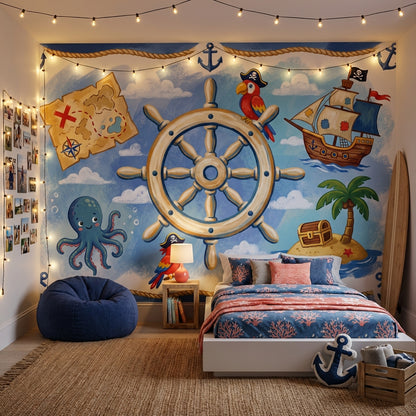 Pirate Ship Wallpaper Nautical Treasure Wall Mural