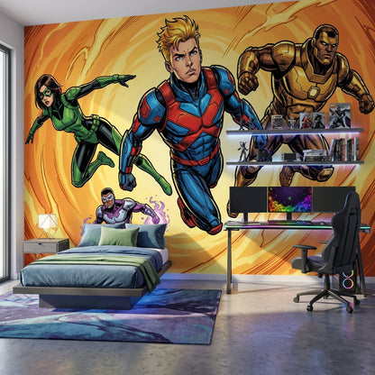 Superheroes Wallpaper Comic Action Removable Wall Decor