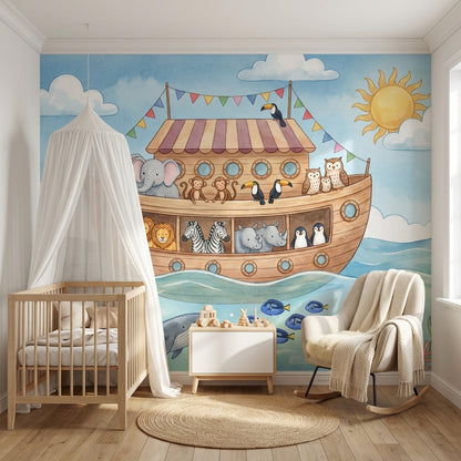 Ark Wallpaper Whimsical Cartoon Wall Mural