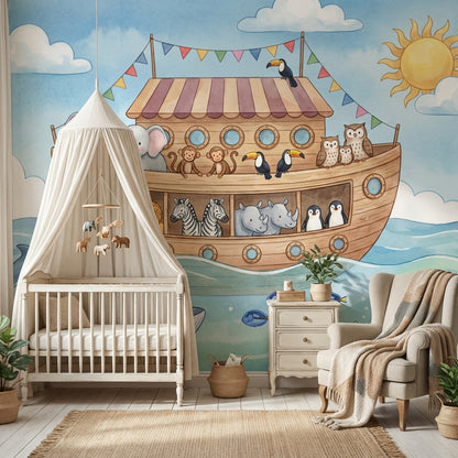 Ark Wallpaper Whimsical Cartoon Wall Mural