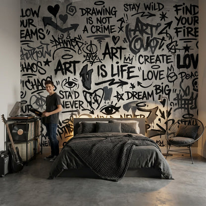 Graffiti Wallpaper Abstract Urban Wall Mural – Ready-to-Ship Outlet