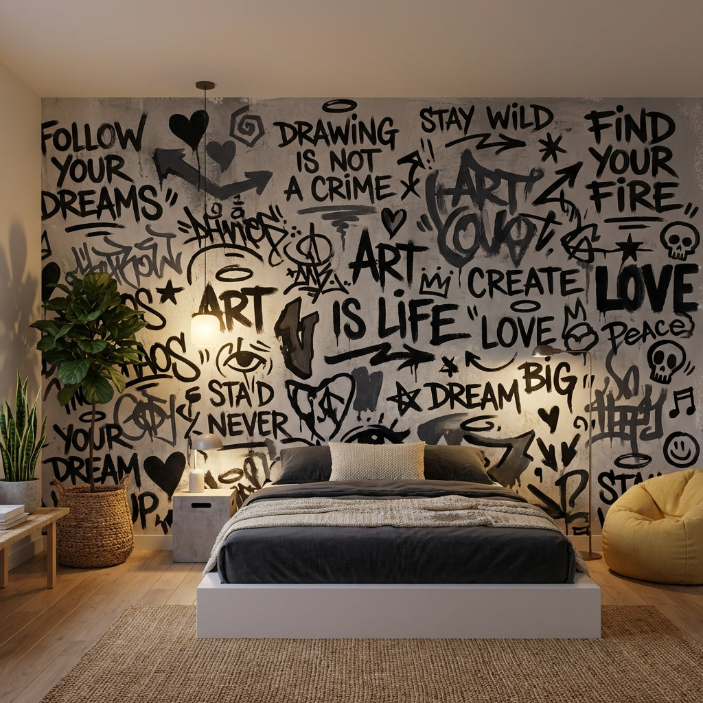 Graffiti Wallpaper Abstract Urban Wall Mural