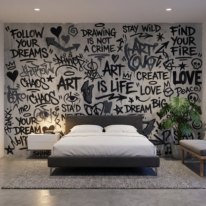 Graffiti Wallpaper Abstract Urban Wall Mural