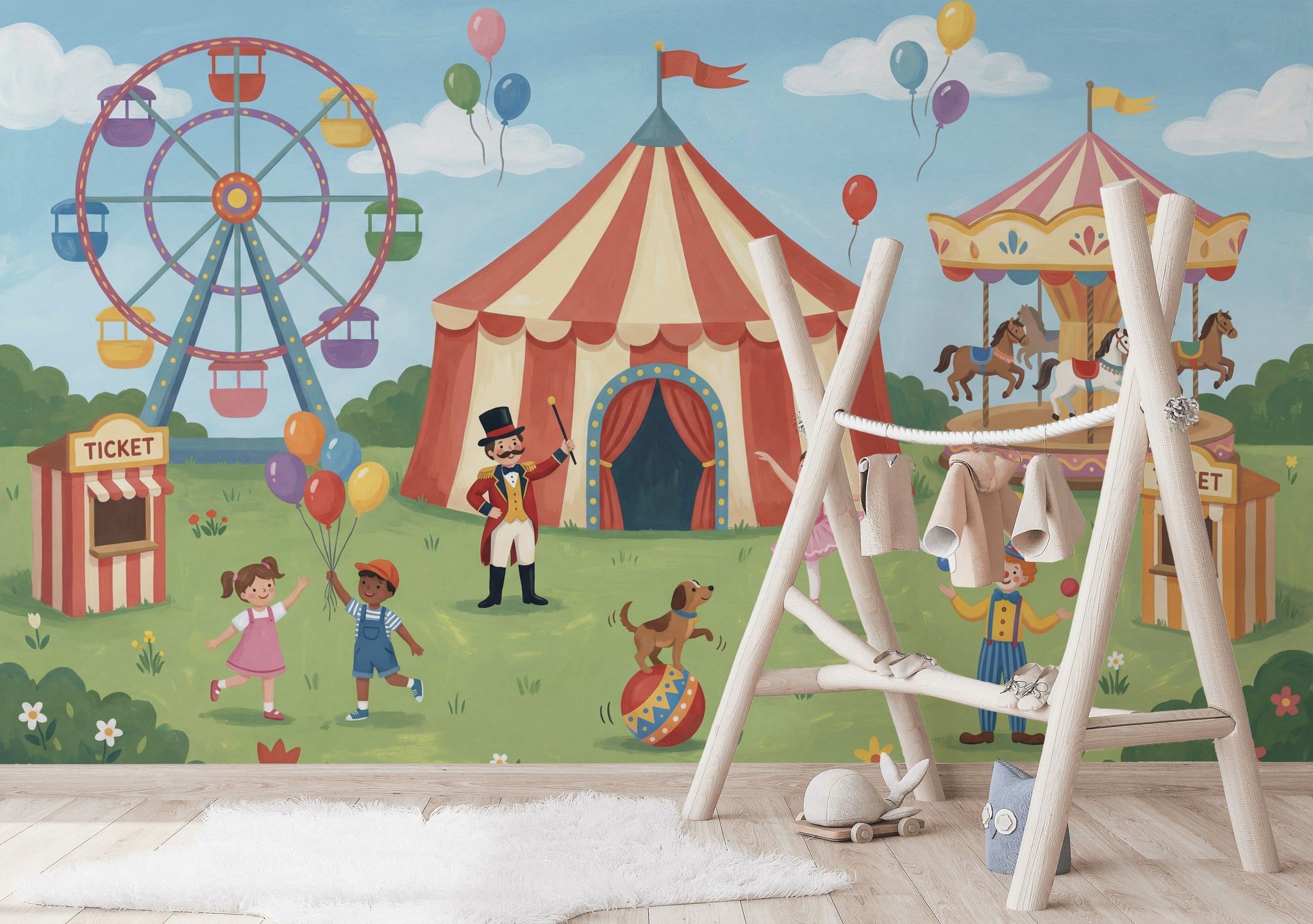 Carnival Wallpaper Circus Ferris Wheel Removable Wall Decor