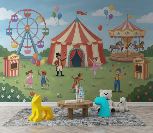 Carnival Wallpaper Circus Ferris Wheel Removable Wall Decor
