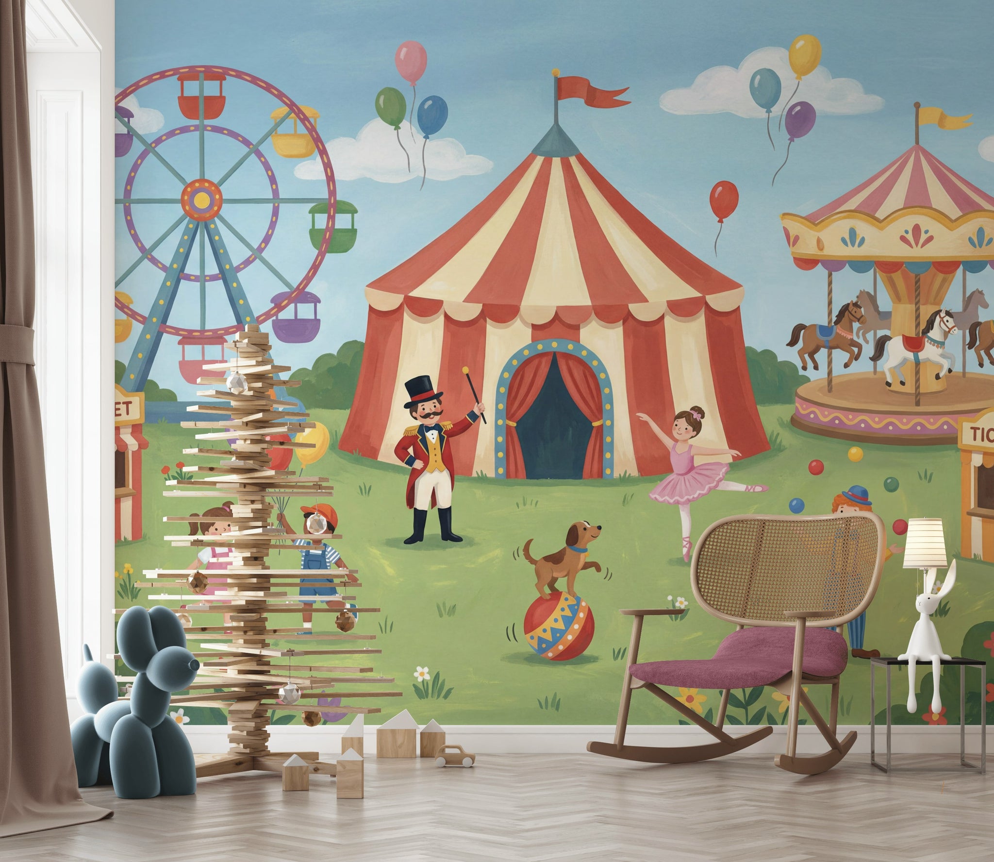 Carnival Wallpaper Circus Ferris Wheel Removable Wall Decor