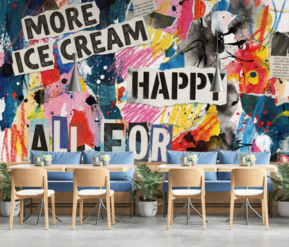 Eclectic Collage Wallpaper Vibrant Modern Wall Mural
