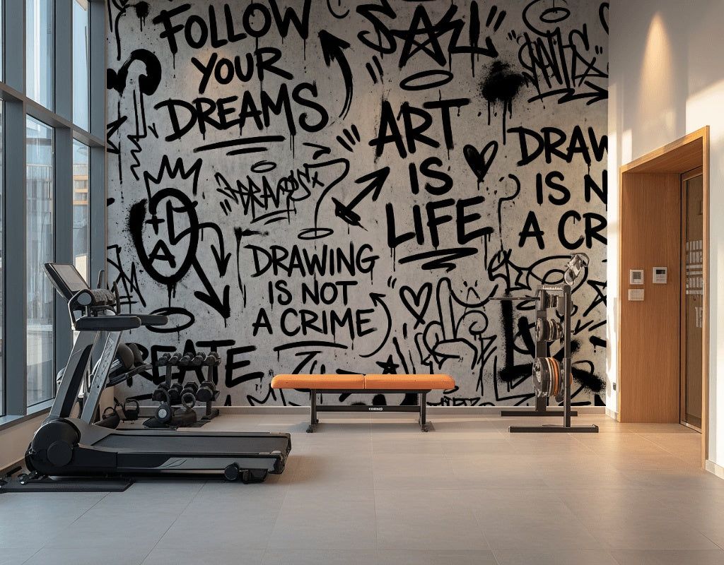 Graffiti Wallpaper Urban Rebellious Wall Mural