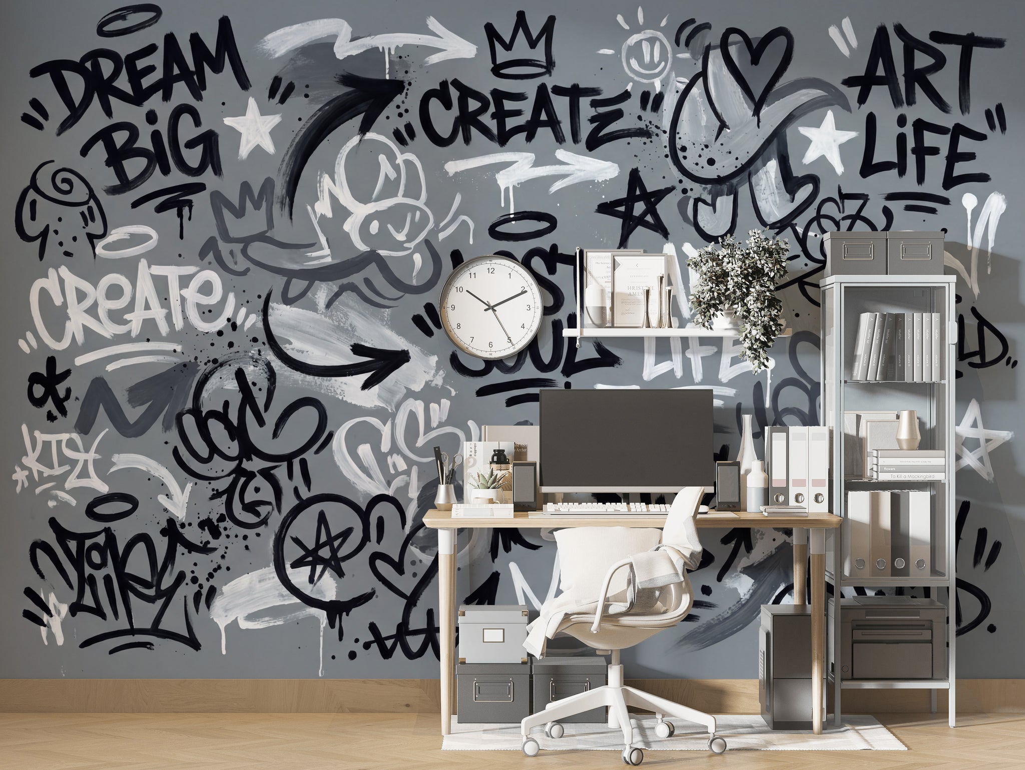 Graffiti Wallpaper Abstract Motivational Wall Mural