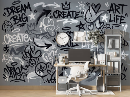 Graffiti Wallpaper Abstract Motivational Wall Mural