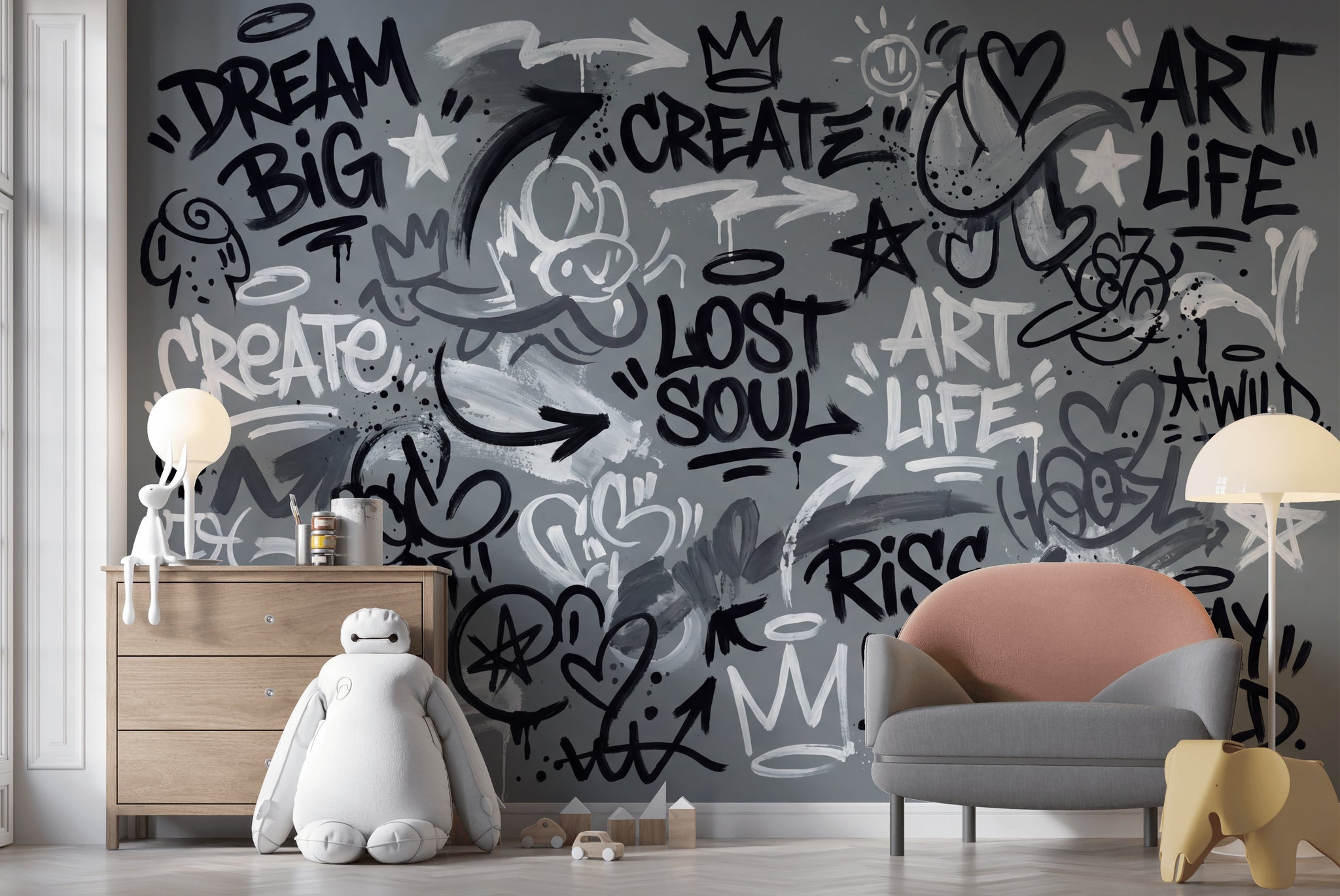 Graffiti Wallpaper Abstract Motivational Wall Mural