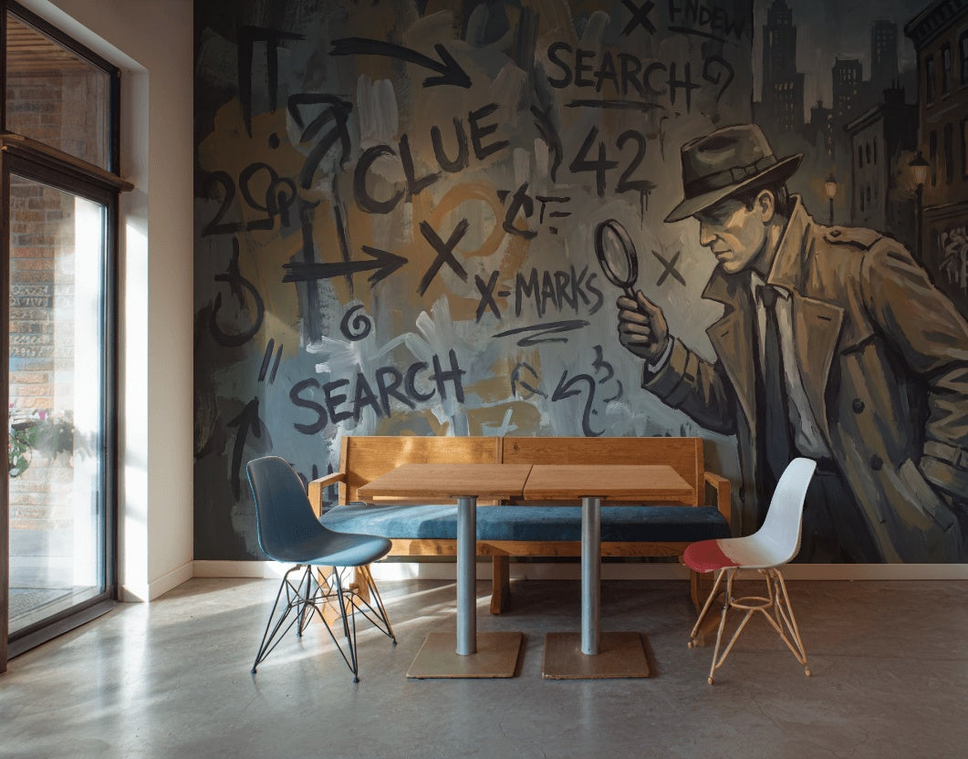 Detective Wallpaper Urban Mystery Wall Mural