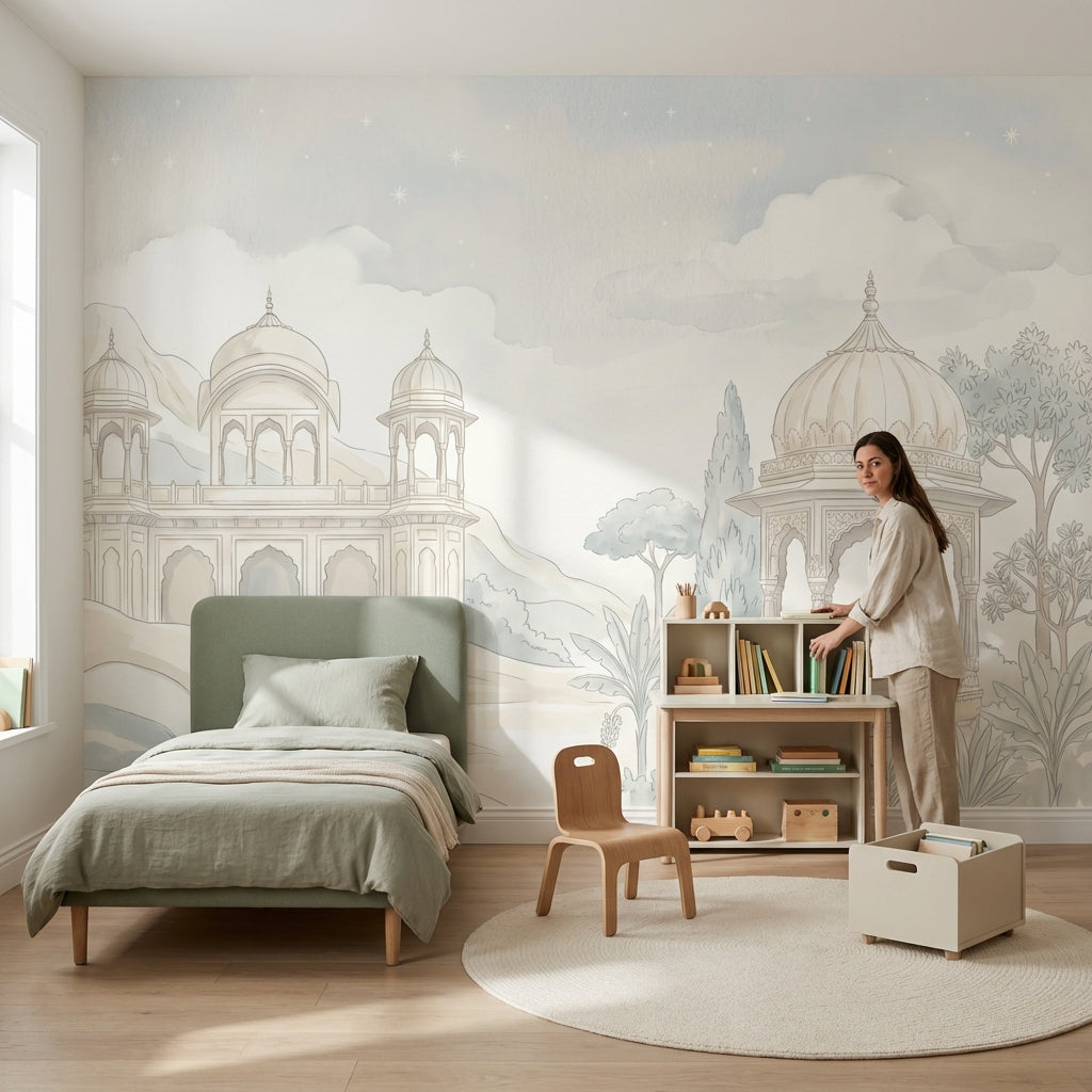 Mughal Architecture Wallpaper Domed Pavilion Palace Arches Wall Mural