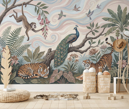 Jungle Wallpaper Animals Exotic Wall Mural