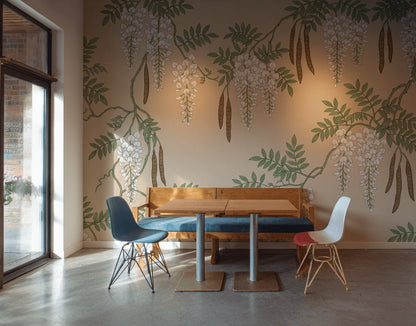 Chinoiserie Floral Wallpaper Elegant Vintage Wall Mural