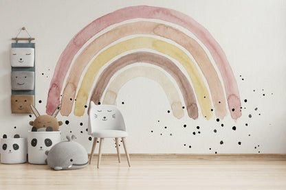 Abstract Rainbow Wallpaper Watercolor Minimalist Wall Mural