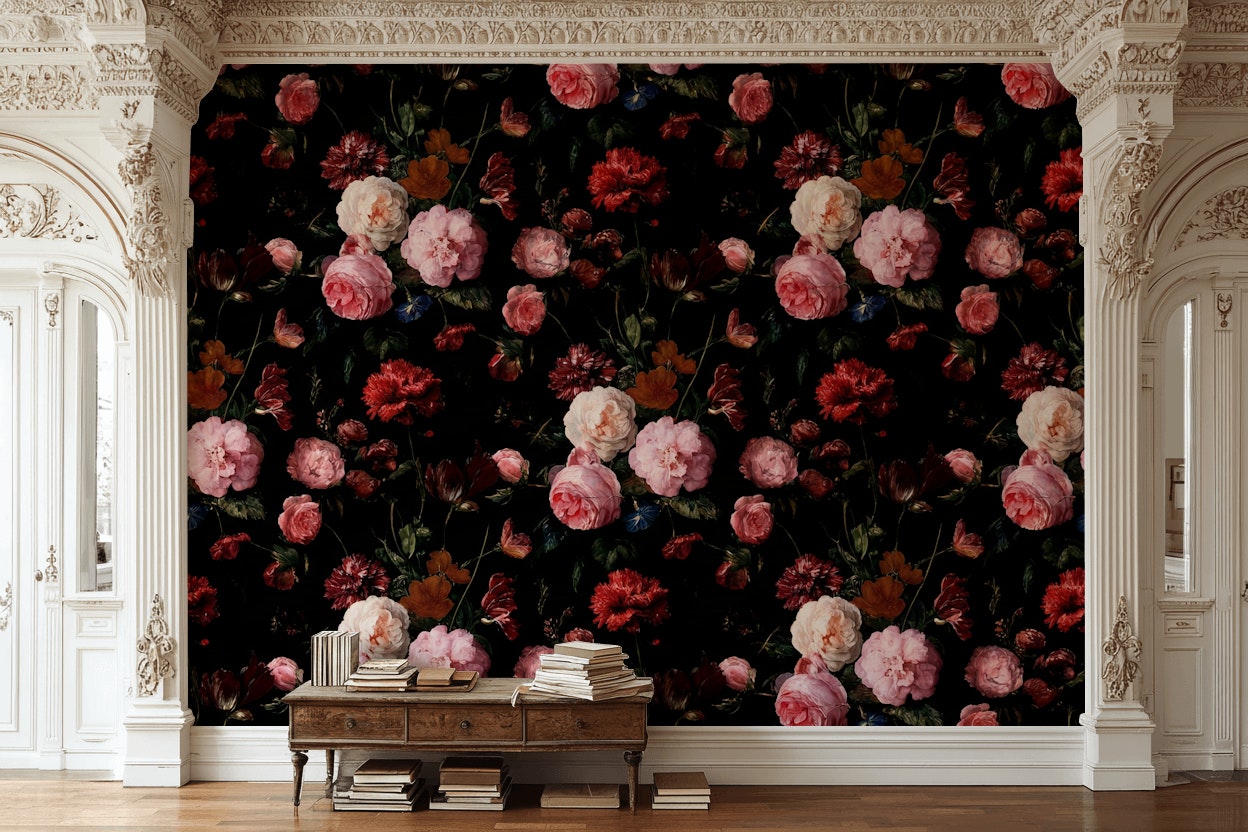 Floral Wallpaper Vintage Botanical Wall Mural