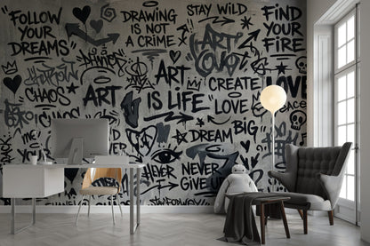 Graffiti Wallpaper Abstract Urban Wall Mural