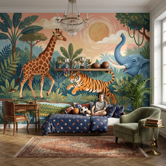 Jungle Wallpaper Safari Wild Animals Wall Mural