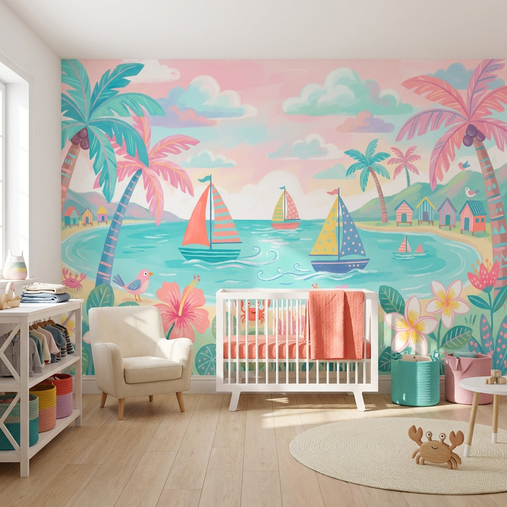 Tropical Beach Wallpaper Seaside Coastal Removable Wall Decor