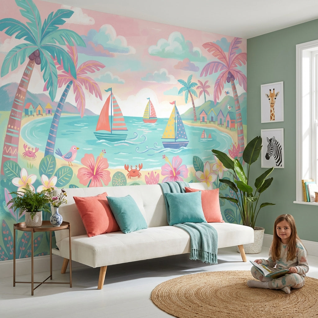 Tropical Beach Wallpaper Seaside Coastal Removable Wall Decor