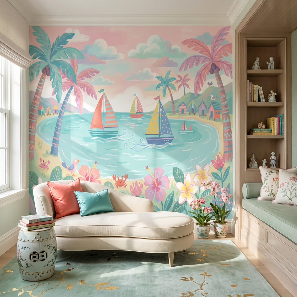 Tropical Beach Wallpaper Seaside Coastal Removable Wall Decor