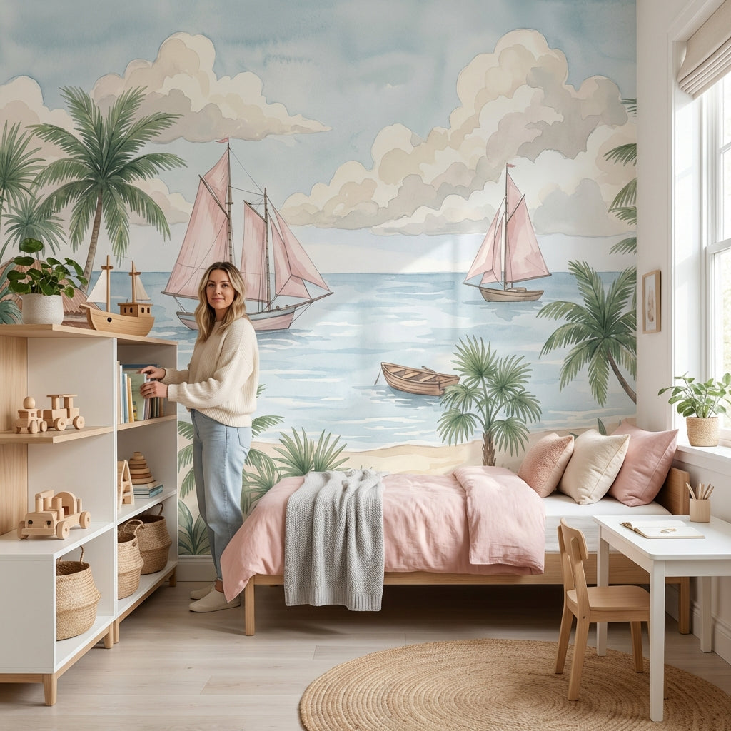 Tropical Beach Wallpaper Island Coast Seaside Escape Wall Mural