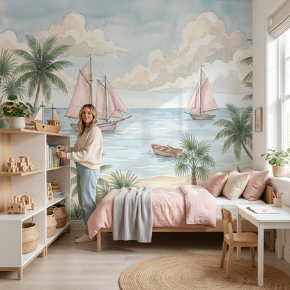 Tropical Beach Wallpaper Island Coast Seaside Escape Wall Mural