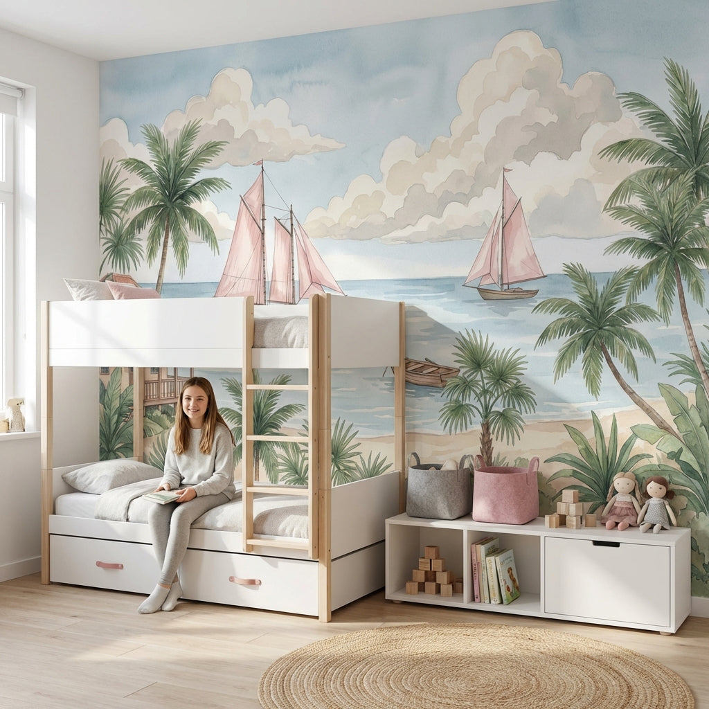 Tropical Beach Wallpaper Island Coast Seaside Escape Wall Mural