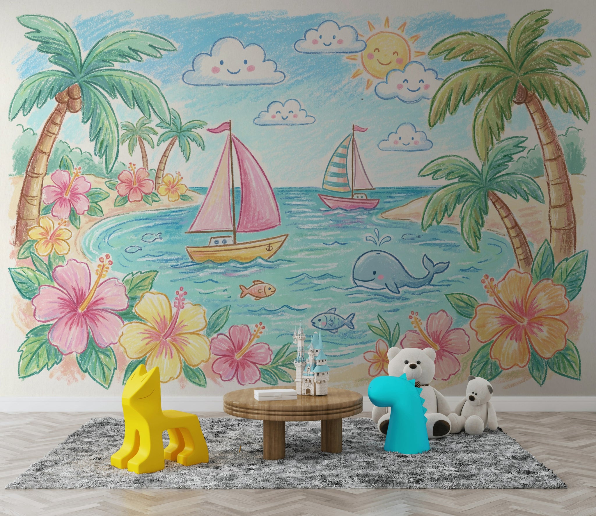 Tropical Beach Wallpaper Seaside Ocean Removable Wall Decor