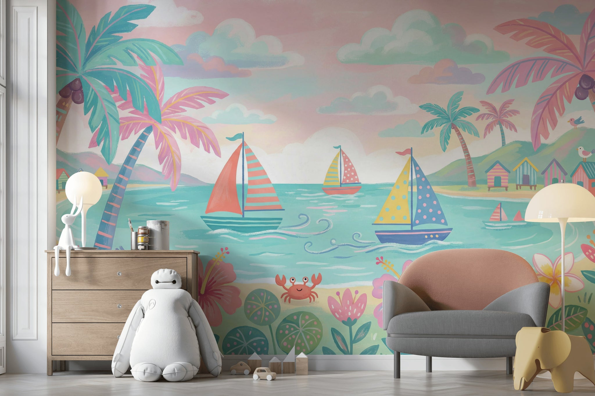 Tropical Beach Wallpaper Seaside Coastal Removable Wall Decor