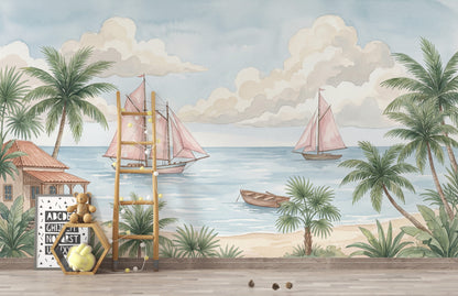 Tropical Beach Wallpaper Island Coast Seaside Escape Wall Mural