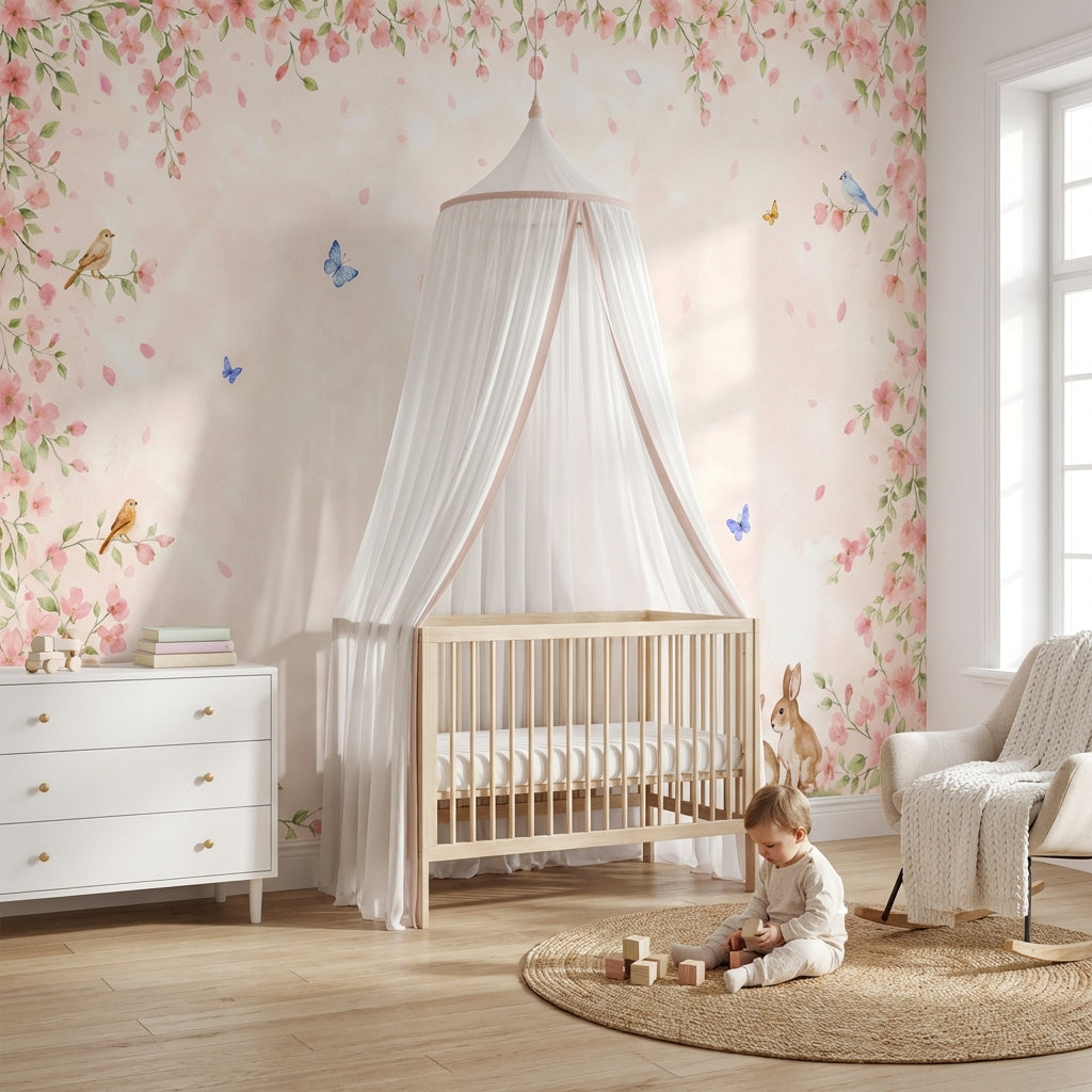 Pink Cherry Wallpaper Blossom Spring Wall Mural