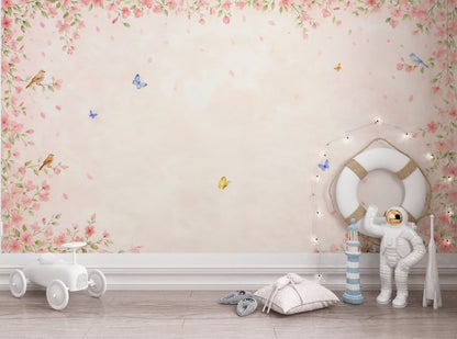 Pink Cherry Wallpaper Blossom Spring Wall Mural