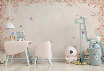 Pink Cherry Wallpaper Blossom Spring Wall Mural