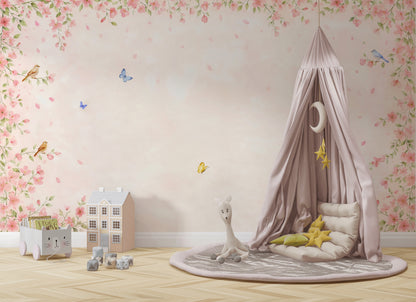 Pink Cherry Wallpaper Blossom Spring Wall Mural