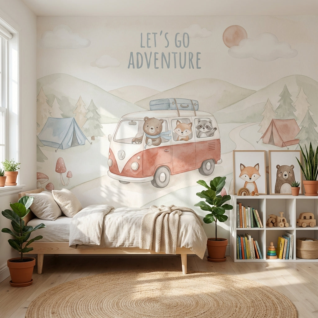 Adventure Wallpaper Camping Woodland Animals Removable Wall Decor